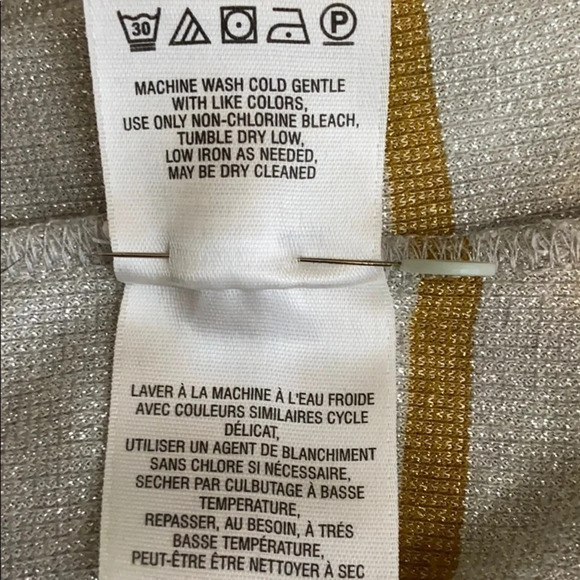 Anthro Vanessa Virginia Striped Metallic Top - S - Picture 7 of 8